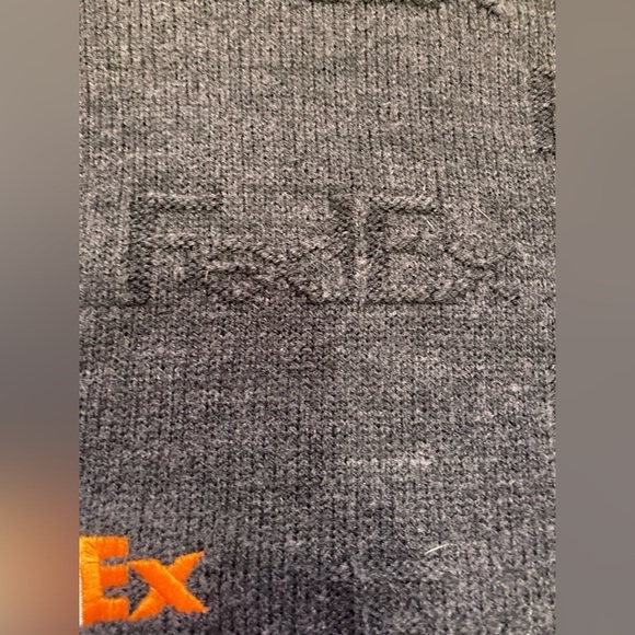 Vintage FedEx Stan Herman allover logo print Sweater Cardigan Embroidered large - Picture 4 of 7